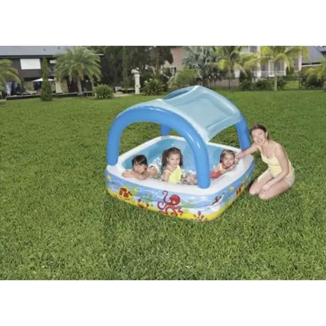 Bestway Kinderzwembad met Luifel - 140x140x114 cm - Perfect voor Zomerse Dagen