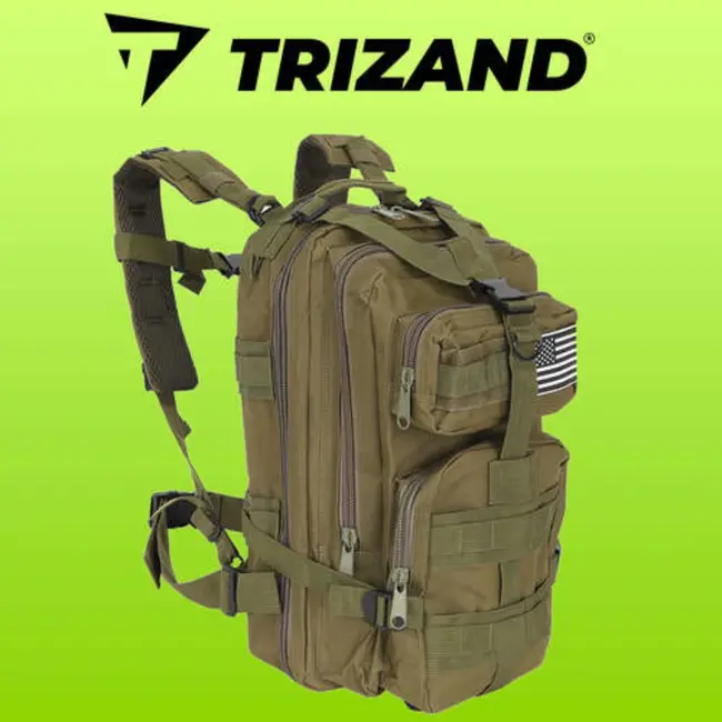 Trizand Kleine Groene Militaire Rugzak 26L: Ideaal voor Avonturiers