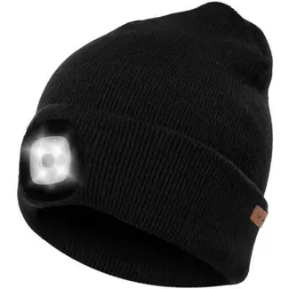 Trizand Wintermuts met USB Zaklamp - Zwart, Universeel, Veilig en Warm