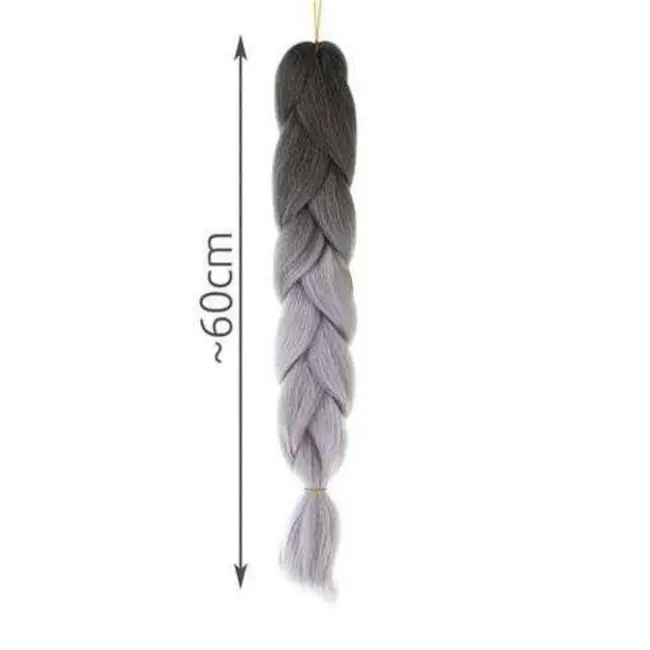 Soulima Synthetische Vlechtjes Ombre in Grijs - Stijlvol en Trendy - 60 cm