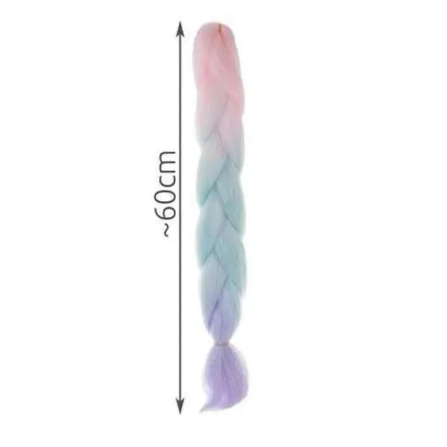 Soulima Synthetische Vlechtjes Ombre - Trendy Roze/Navy/Violet - 60 cm