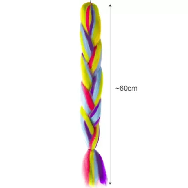 Soulima Synthetische Regenboogvlechtjes - 60 cm Lang - Multikleur