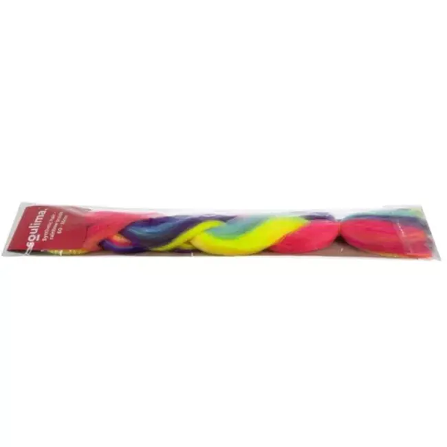 Soulima Synthetische Regenboogvlechtjes - 60 cm Lang - Multikleur