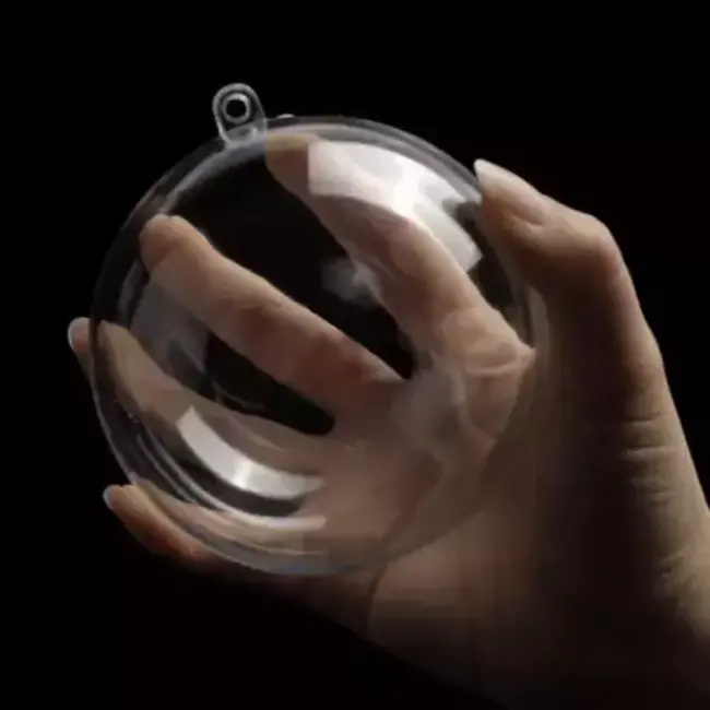 Ruhhy Set van 12 Transparante Acryl Kerstballen - Ideaal voor DIY Decoratie