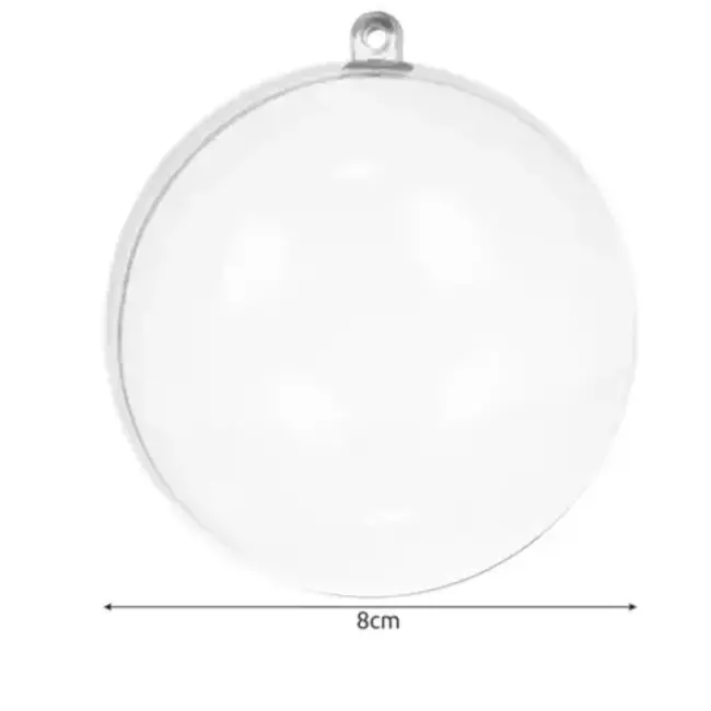 Ruhhy Set van 12 Transparante Acryl Kerstballen - Ideaal voor DIY Decoratie