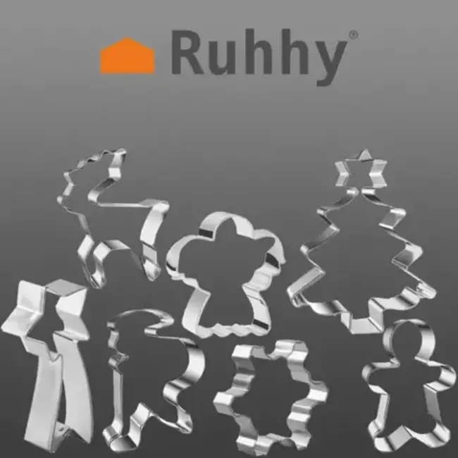 Ruhhy Kerstuitstekers Set van 7 - Metalen Vormen voor Feestelijk Bakken