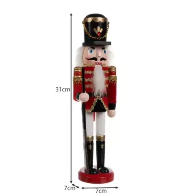 Ruhhy Decoratieve Houten Notenkraker 30 cm - Klassieke Kerstfiguur