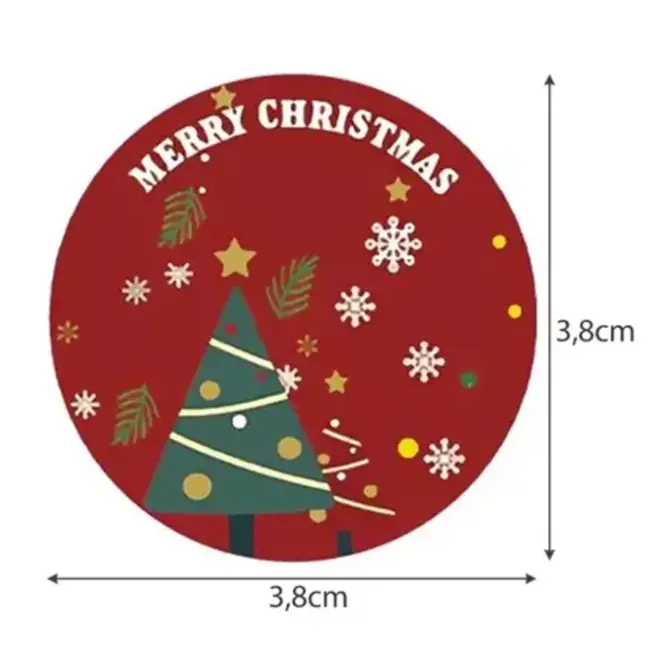 Ruhhy Kerststickers Rol - 500 Zelfklevende Stickers voor Feestelijke Versieringen