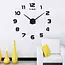 Ruhhy Wandklok DIY - Aanpasbare Diameter 60-130 cm - Stijlvol Zwart - 3D Loft Effect