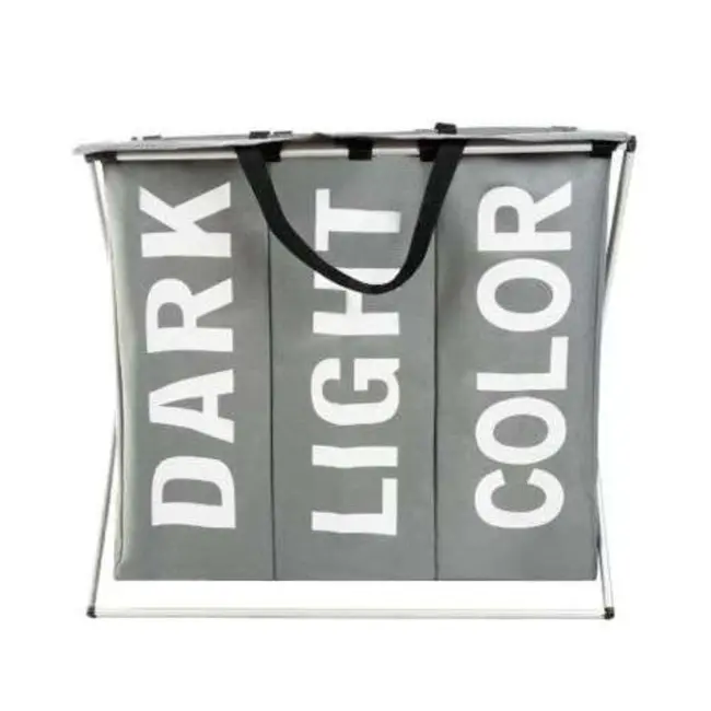 Ruhhy Wasmand - 3-Vaks Opvouwbaar met Handige Handvatten - 130L Capaciteit