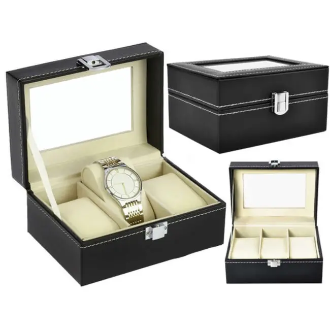 Ruhhy Horloge-organizer met 3 Vakken - Bescherming en Stijl voor Uw Horloges