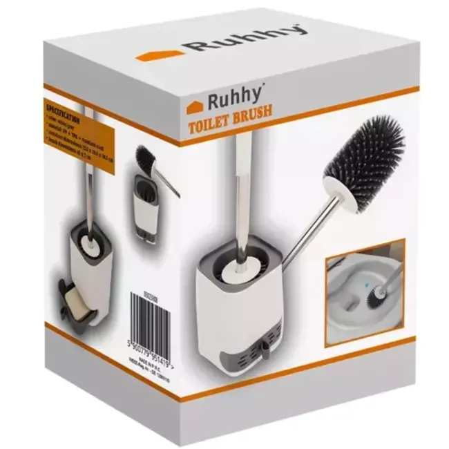 Ruhhy Siliconen Toiletborstel Set - Hygiënisch en Stijlvol
