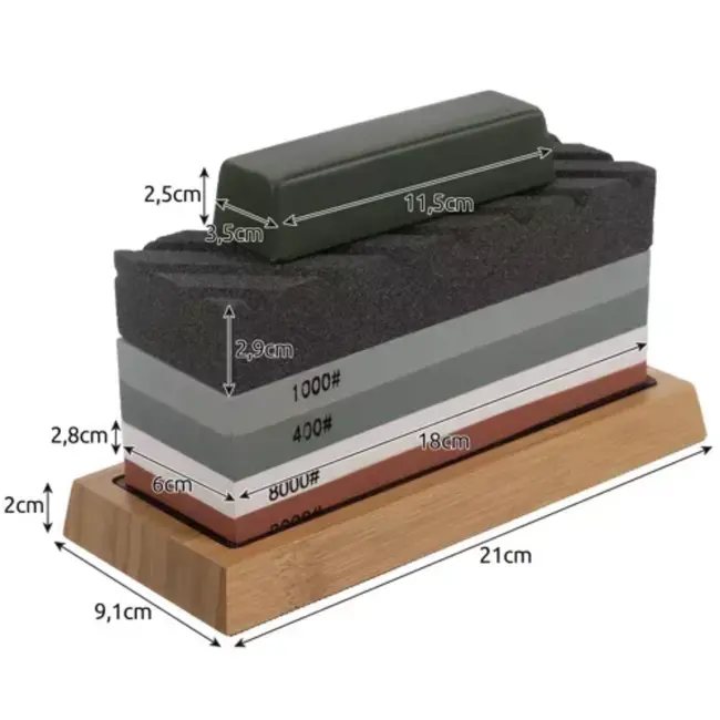 Ruhhy Waterstenen Messenslijpset - Professionele Kwaliteit voor Scherpe Messen