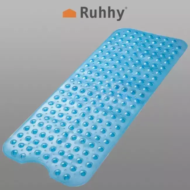 Ruhhy Antislip Badmat 100x40 cm - Blauw, Veilig en Comfortabel