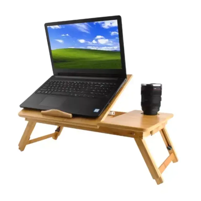 Ruhhy Bamboe Laptopstandaard - Perfec voor Ergonomisch Werken - Voor Laptops tot 17 inch