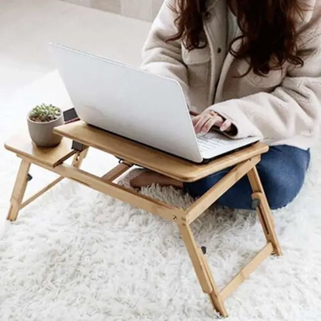 Ruhhy Bamboe Laptopstandaard - Perfec voor Ergonomisch Werken - Voor Laptops tot 17 inch