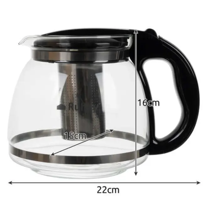Ruhhy Glazen Theepot met Infuser - 2 Liter - Perfect voor Theeliefhebbers