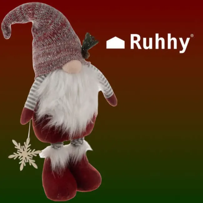 Ruhhy Telescopische Kerstgnome 82cm - Flexibele en Feestelijke Decoratie