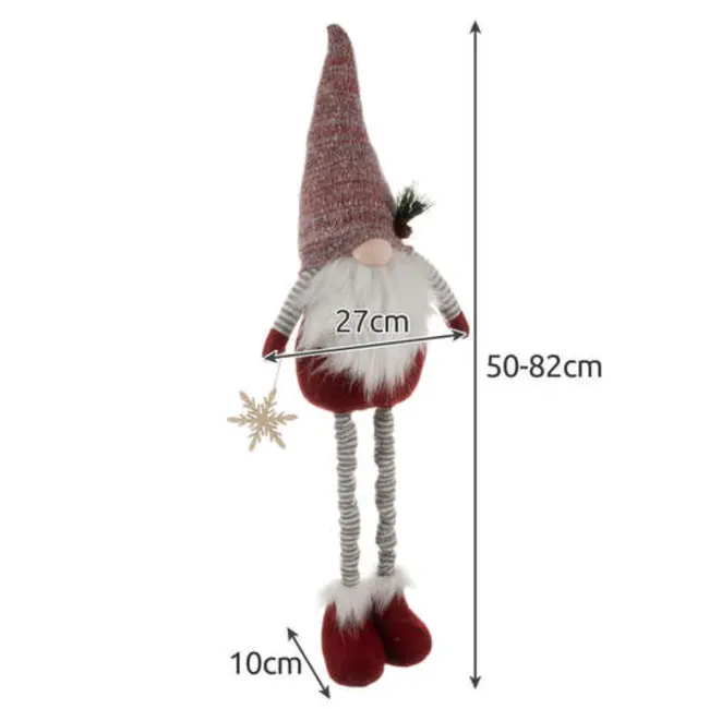 Ruhhy Telescopische Kerstgnome 82cm - Flexibele en Feestelijke Decoratie