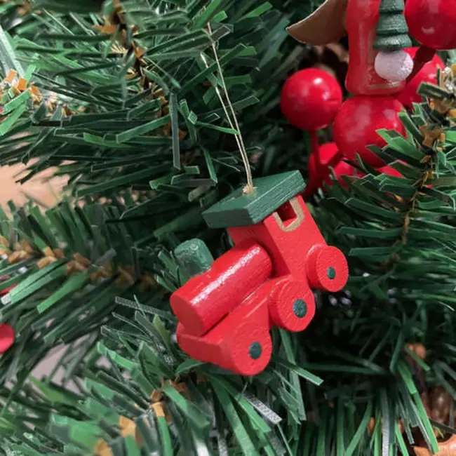 Ruhhy Set van 30 Houten Kersthangers - Rustieke Kerstboom Versieringen