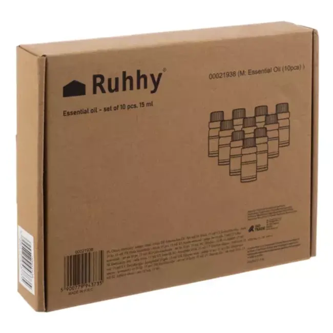 Ruhhy Essentiële Oliën Set - 10 Verschillende Geuren voor Aromatherapie