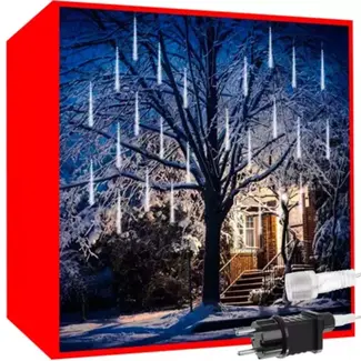 Ruhhy LED Meteoorregen Lichtslingers 50cm - Magische Koel Witte Verlichting