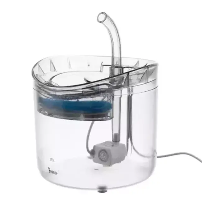 Purlov Waterstation voor Huisdieren - Transparant - 2000ml - Met Geavanceerd Filtersysteem