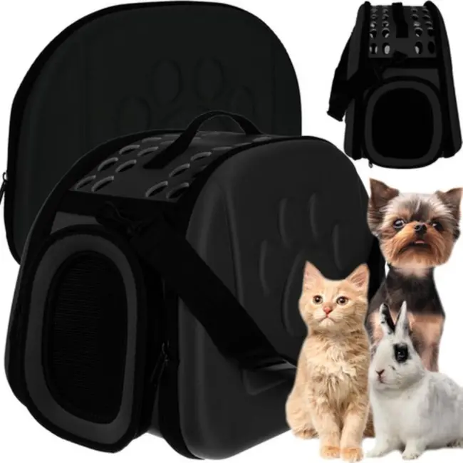 Purlov Transporter - Draagtas voor Honden en Katten - Zwart - Veilig en Duurzaam