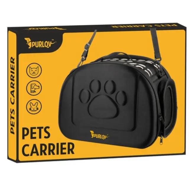 Purlov Transporter - Draagtas voor Honden en Katten - Zwart - Veilig en Duurzaam