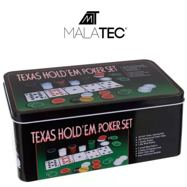 Malatec Alles-in-één Texas Poker Set - 200 Chips en Meer