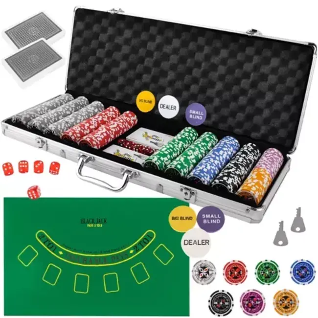 Malatec Poker Set met 500 Chips - Compleet en Klaar voor Gebruik