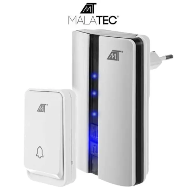 Malatec Draadloze Deurbel Wit - Veelzijdig en Weerbestendig met 51 Melodieën