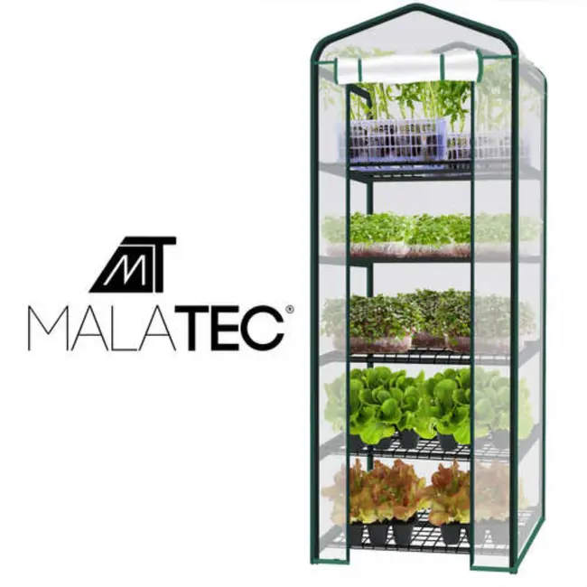 Malatec Mini Kas met 5 Planken - Perfect voor Kleine Tuinen en Balkons