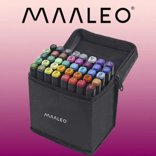 Maaleo Dubbelzijdige Markers - Set van 40 Stuks voor Creatieve Projecten
