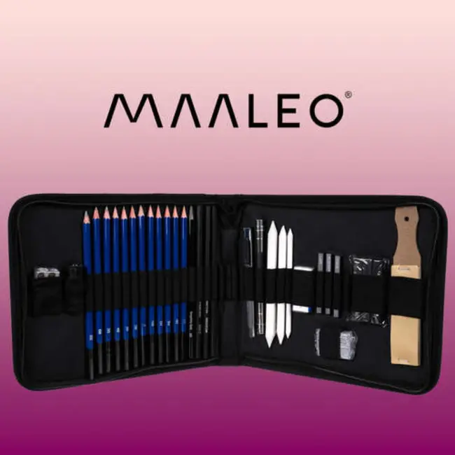 Maaleo Professionele Tekenset 32-delig - Compleet en Draagbaar in Stijlvol Etui