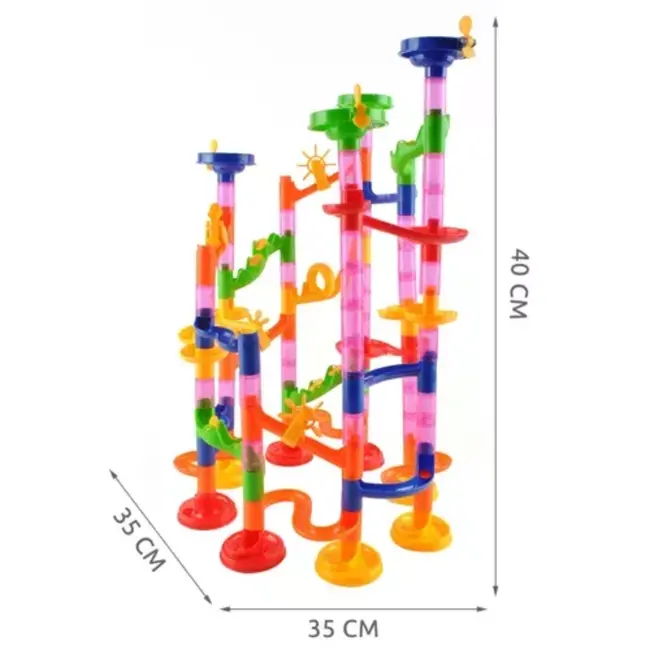Kruzzel Kogelbaan - 105 Onderdelen met Glijbaan - Stimuleer Logisch Denken en Fysica