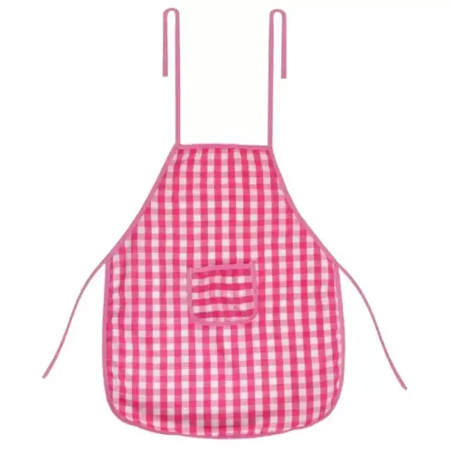 Kruzzel Kinderkookset - 7 Delige Chef Outfit - Roze-Wit Geruit - Stimuleer Culinaire Vaardigheden