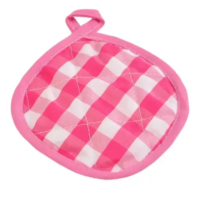Kruzzel Kinderkookset - 7 Delige Chef Outfit - Roze-Wit Geruit - Stimuleer Culinaire Vaardigheden