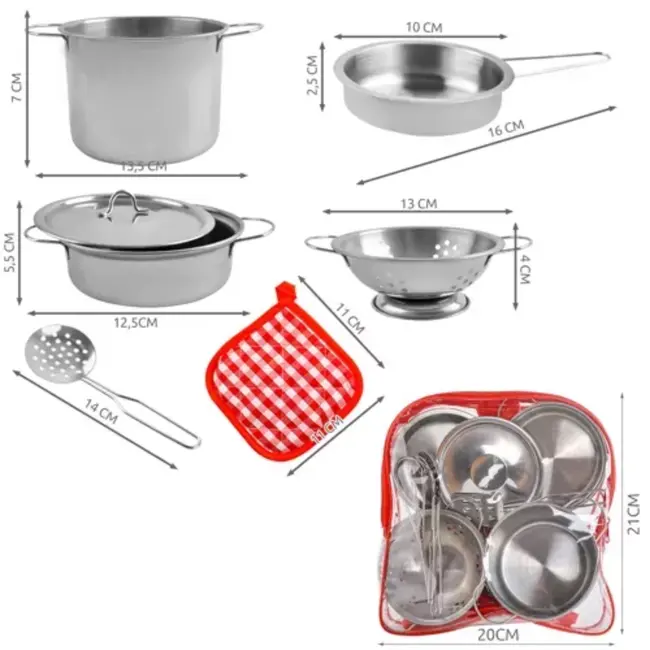 Kruzzel Kinder Kookset - Complete 13-delige Metalen Set - Perfect voor Jonge Chefs