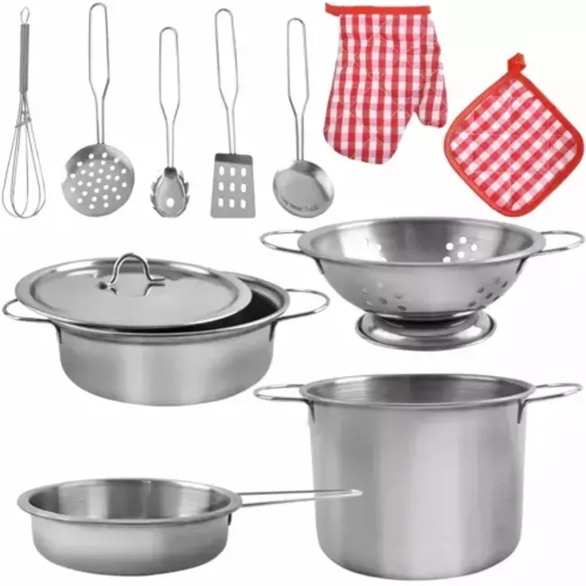 Kruzzel Kinder Kookset - Complete 13-delige Metalen Set - Perfect voor Jonge Chefs