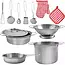 Kruzzel Kinder Kookset - Complete 13-delige Metalen Set - Perfect voor Jonge Chefs