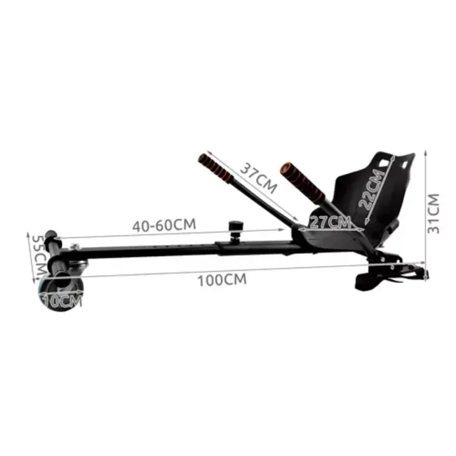 Kruzzel Hoverboard Zitje - Verander Je Hoverboard in een Gokart - Zwart/Oranje