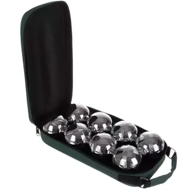 Kruzzel Boules Set - 8 Chromen Kogels met Draagtas - Perfect voor Outdoor Spelplezier