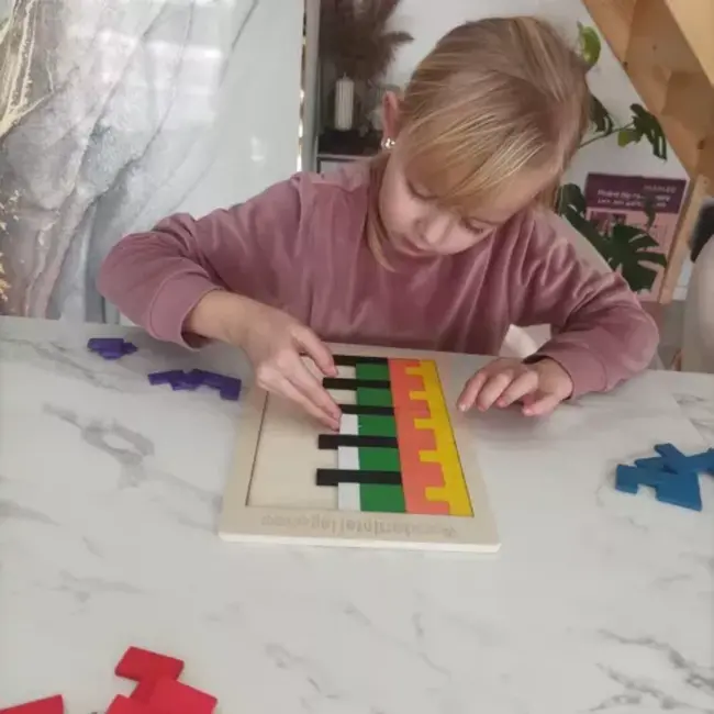 Kruzzel Houten Puzzel - Stimuleer Je Brein met 40 Kleurrijke Blokken