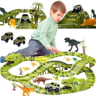 Kruzzel Dino Park Racebaan - 270 Delen voor het Ultieme Prehistorische Raceavontuur