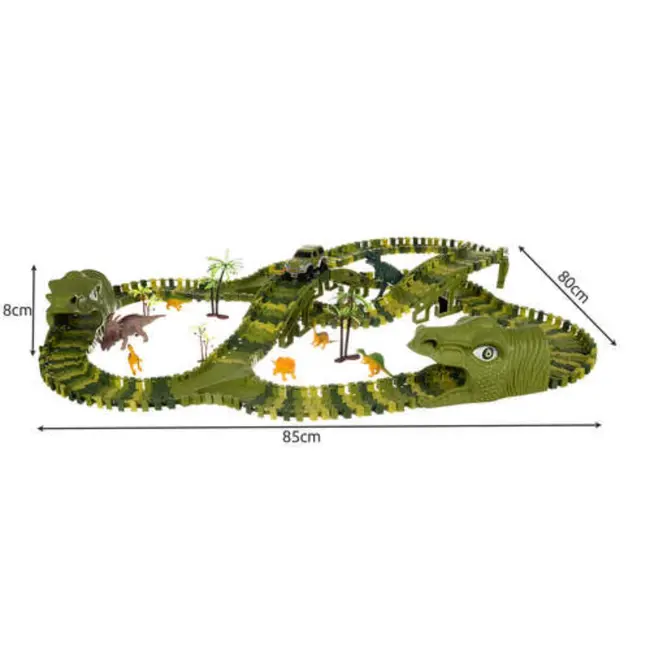 Kruzzel Dino Park Racebaan - 270 Delen voor het Ultieme Prehistorische Raceavontuur