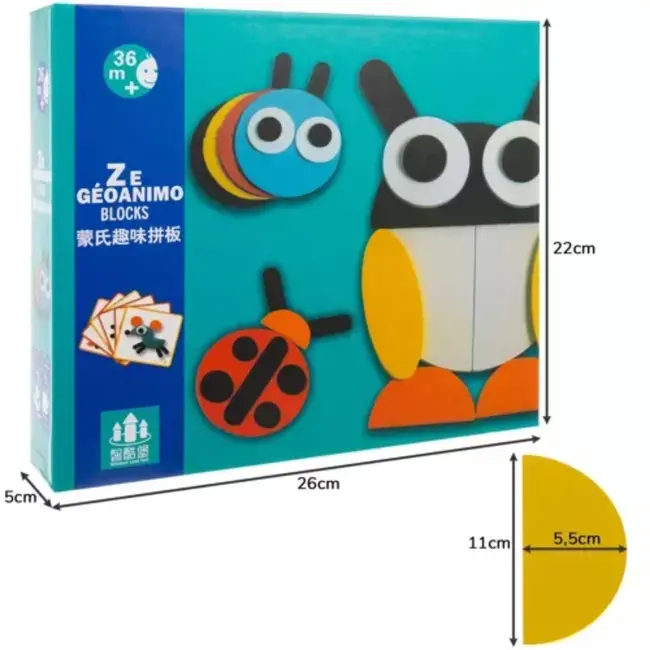 Kruzzel Houten Puzzel - Stimuleer Creativiteit met Dieren en Vormen