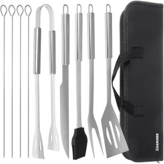 Kaminer 9-delige Barbecuegereedschapsset - Essentieel voor Elke Grillmeester