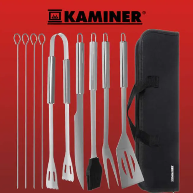Kaminer 9-delige Barbecuegereedschapsset - Essentieel voor Elke Grillmeester