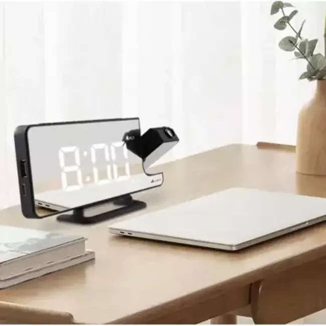 Izoxis LED Wekker met Tijdprojector - Multifunctionele Nachthulp